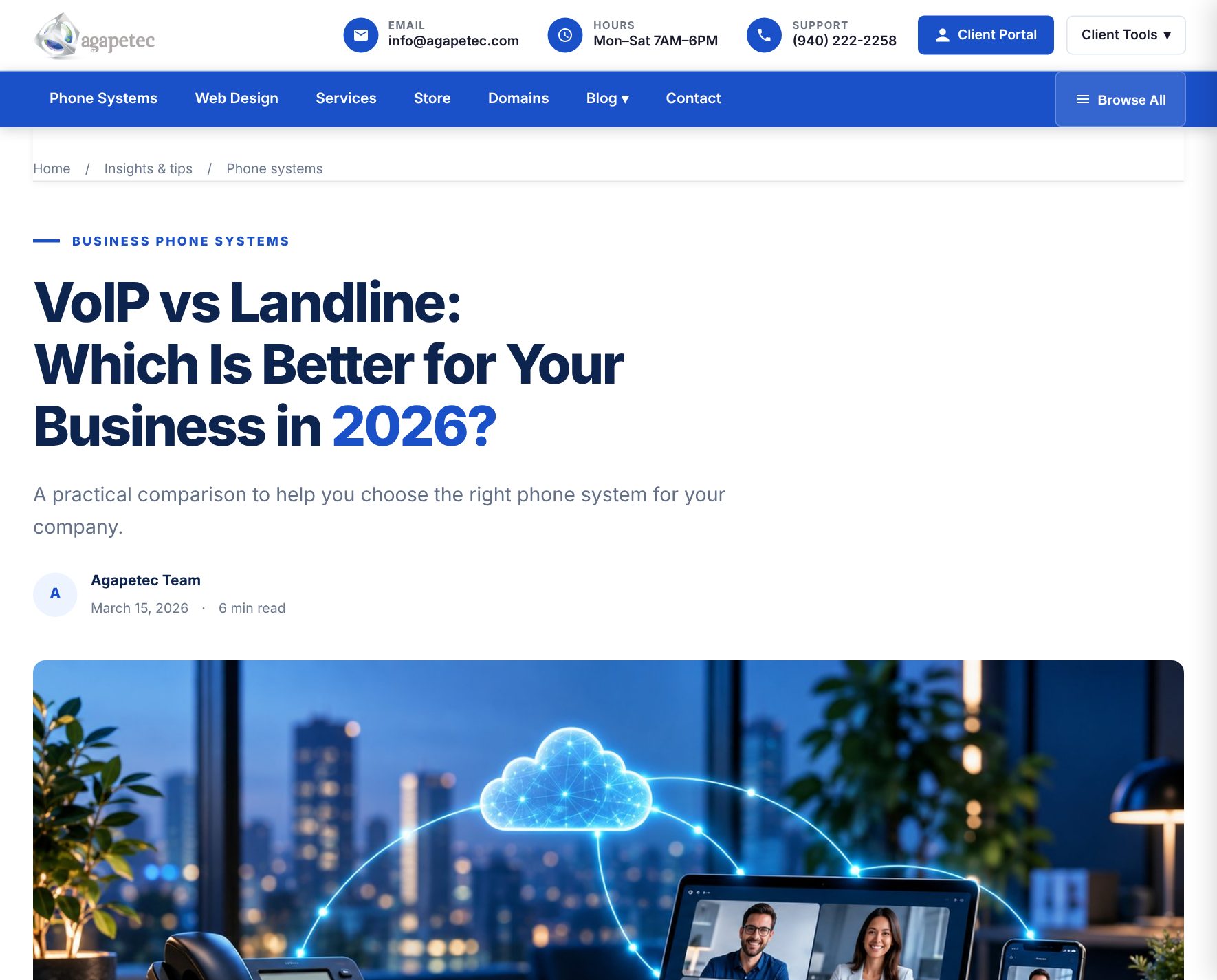 Agapetec Insights article page shown in a browser window